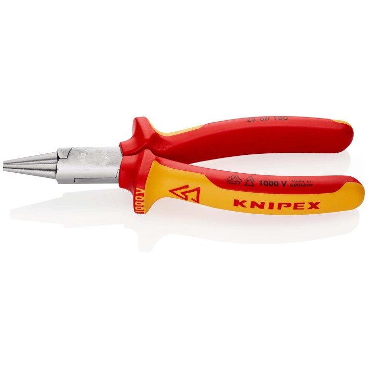 22 06 160 Μυτοτσίμπιδα με στρογγυλές σιαγόνες KNIPEX