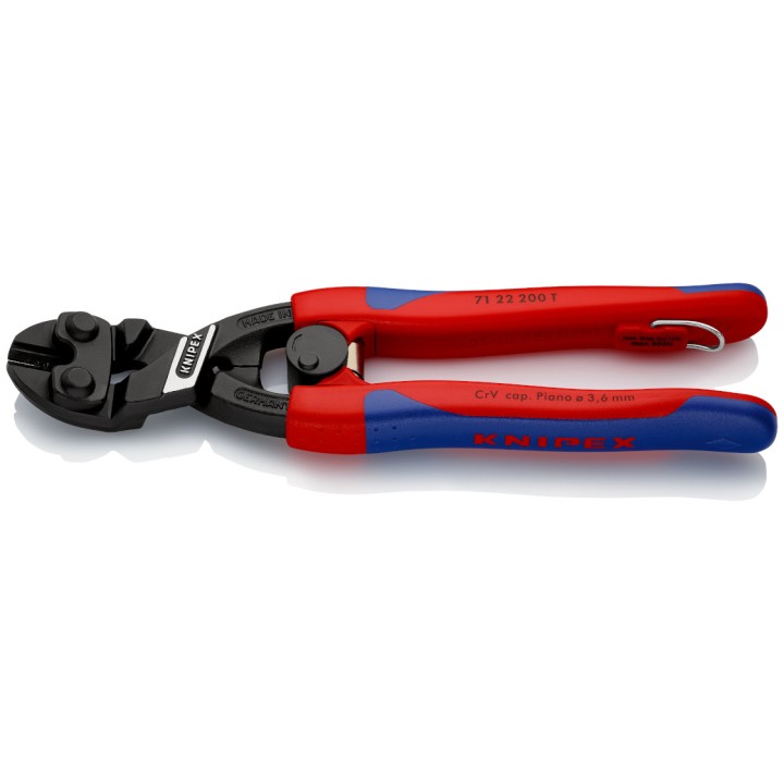 71 22 200 T CoBolt® Συμπαγής κόφτης πείρων, λυγισμένος με δακτύλιο στερέωσης KNIPEX