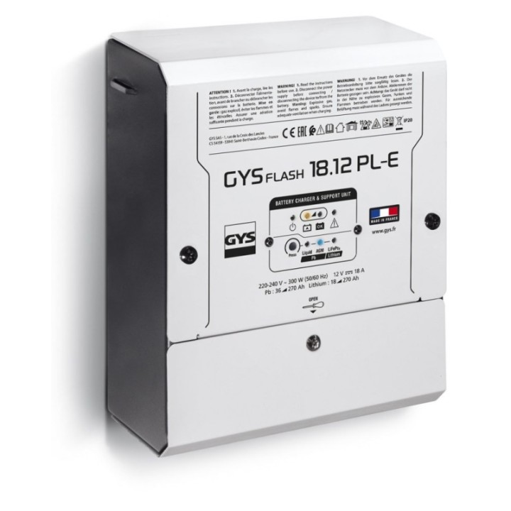 GYS GYSFLASH 18.12 PL-E – Ενσωματωμένος φορτιστής μπαταριών μολύβδου/λιθίου 12V 18A