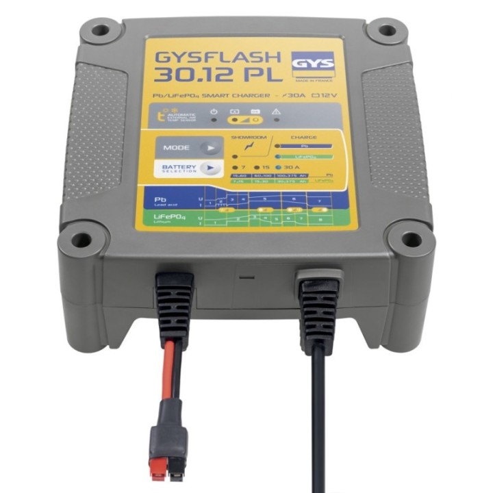 GYS GYSFLASH 30.12 PL – Φορτιστής μπαταριών μολύβδου/λιθίου 12V 30A (φις UK)