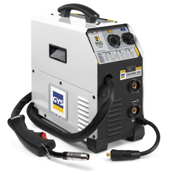 GYS EASYMIG 130 – Ηλεκτροκόλληση Inverter 3 σε 1 MIG/MAG–MMA 120 A, 230V, με καλώδια