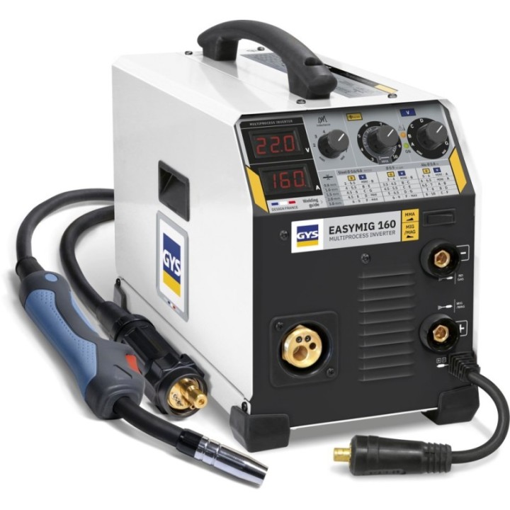 GYS EASYMIG 160 – Ηλεκτροκόλληση Inverter 3 σε 1 MIG/MAG–MMA 160 A, 230V, με καλώδια