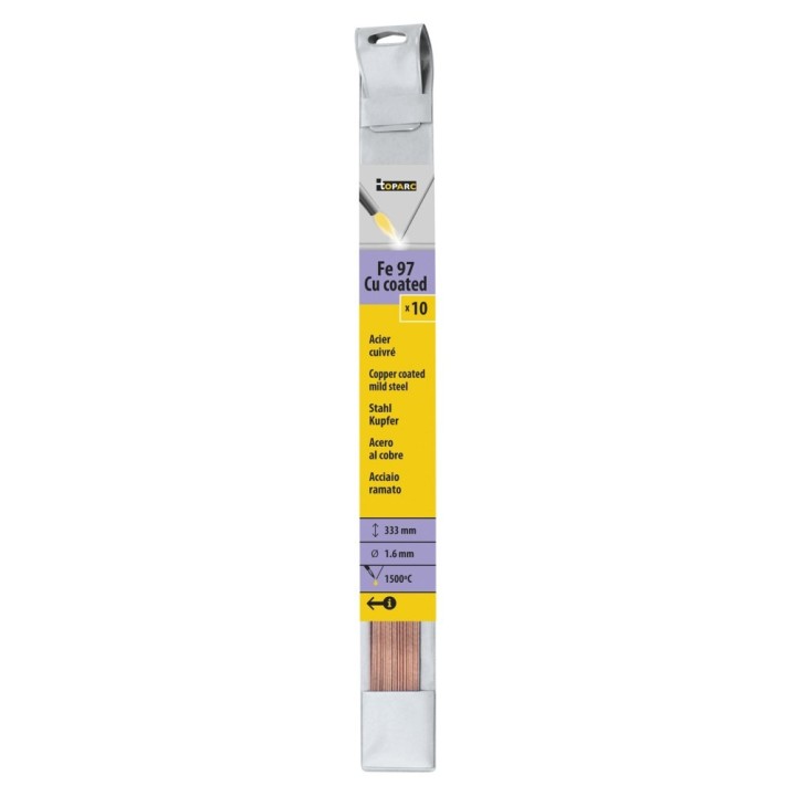 10 βέργες σκληρής συγκόλλησης COPPER-CLAD ατσάλι Ø 1,6mm - L. 333mm /