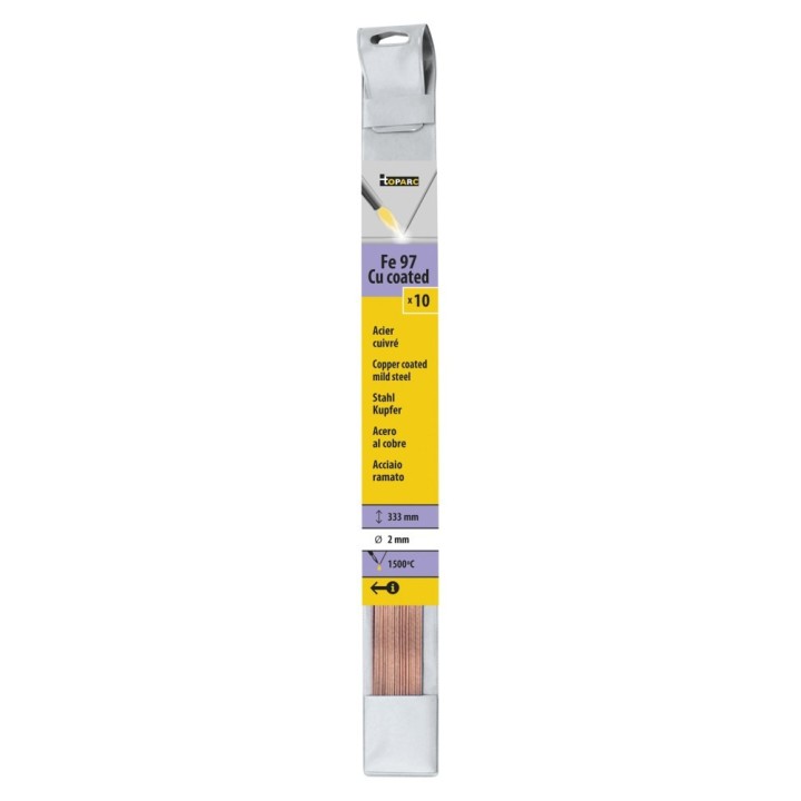 10 βέργες σκληρής συγκόλλησης COPPER-CLAD ατσάλι Ø 2mm - L. 333mm / GY
