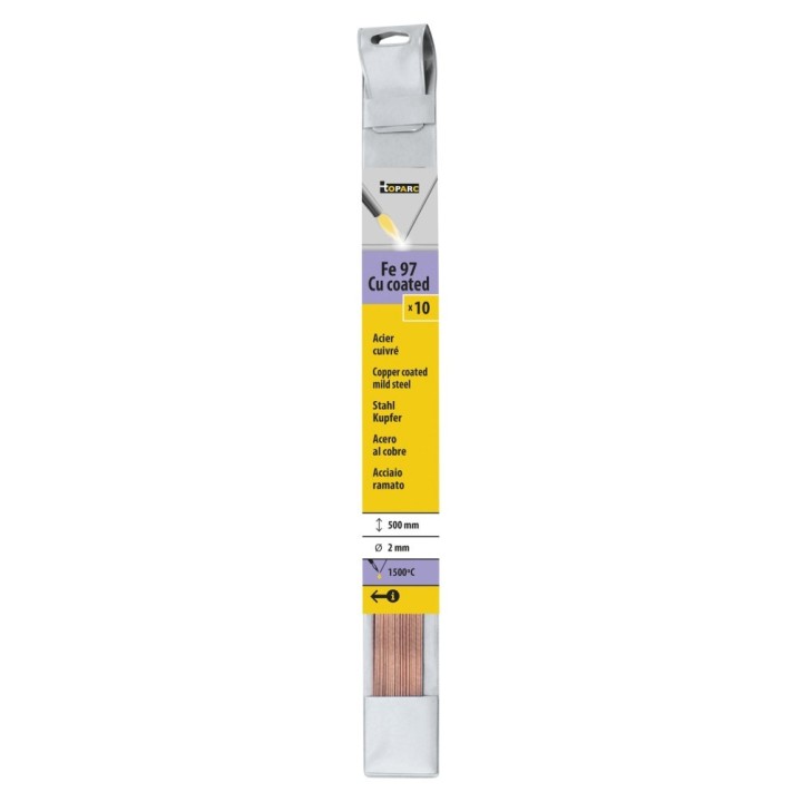 10 βέργες σκληρής συγκόλλησης COPPER-CLAD ατσάλι Ø 2mm - L. 500mm / GY