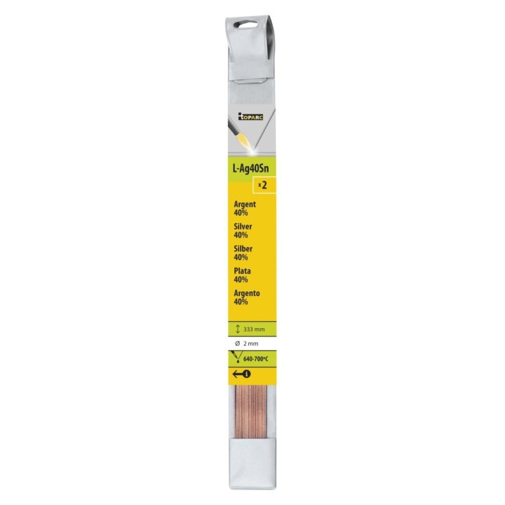 2 βέργες σκληρής συγκόλλησης SILVER 40% Ø 2mm - L. 333mm / GYS