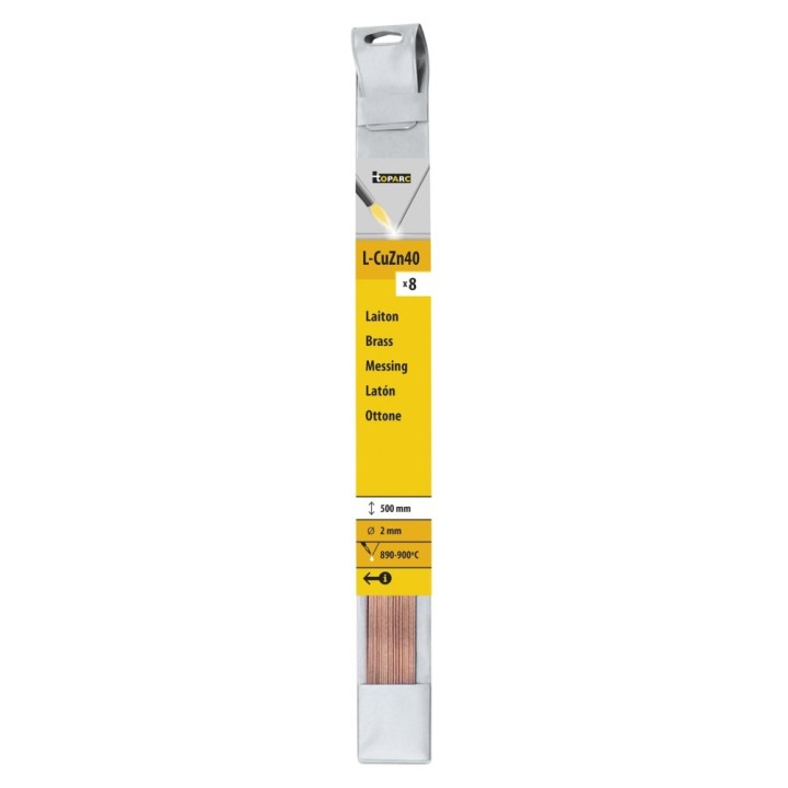 8 βέργες σκληρής συγκόλλησης BRASS Ø 2mm - L. 500mm / GYS