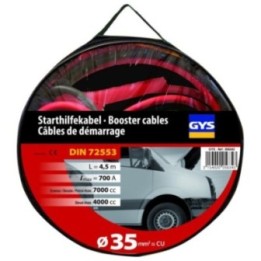 GYS – Καλώδια εκκίνησης μπαταρίας 700 A, 4,5 m, 35 mm², μονωμένες τσιμπίδες