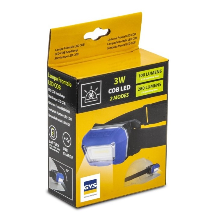 GYS HEADTORCH 280 L – Επαναφορτιζόμενος φακός κεφαλής LED 100-280 lumens, IP65