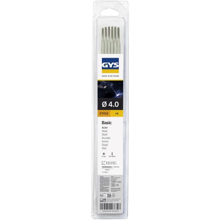 GYS – Ηλεκτρόδια βασικά E7018-1 Ø4,0 mm, 6 τεμ., blister