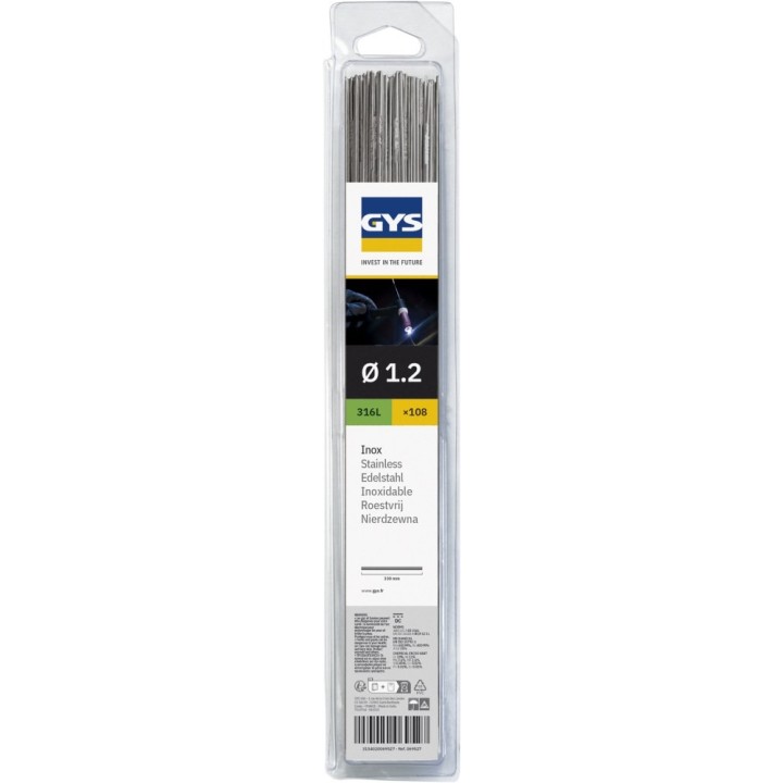 Αναλώσιμο Συγκόλλησης GYS 108 TIG STAINLESS STEEL RODS (316L) Ø1,2 - 3