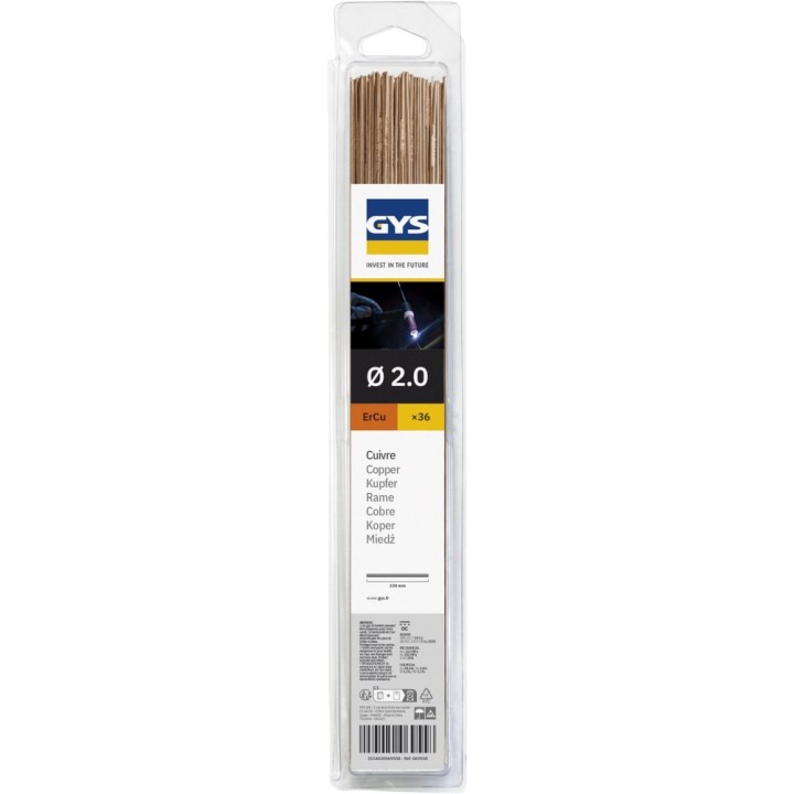 Αναλώσιμο Συγκόλλησης GYS 36 TIG COPPER RODS (ERCu) Ø2,0 - 330mm - Bli