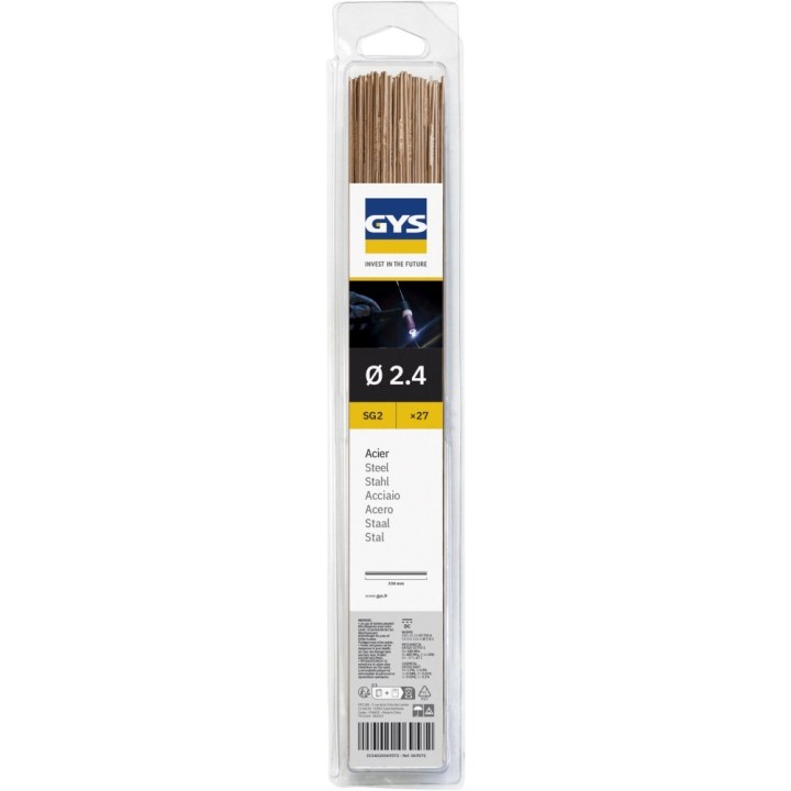 Αναλώσιμο Συγκόλλησης GYS 27 TIG STEEL RODS (SG2) Ø2,4 - 330mm - Blist