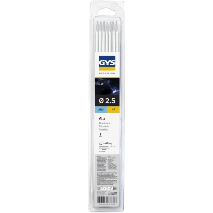 Αναλώσιμο Συγκόλλησης GYS 7 ALUMINIUM Ηλεκτρόδια - Ø2.5 - BLISTER / 73