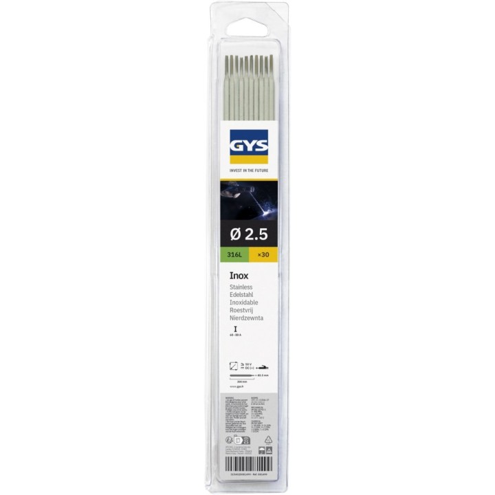 30 Ηλεκτρόδια για Ανοξείδωτο Ατσάλι - 316L - Ø2.5 mm (blister) / GYS