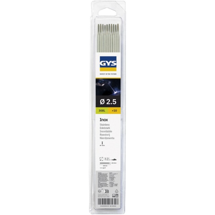 GYS – Ηλεκτρόδια ανοξείδωτου 308L Ø2,5 mm, 10 τεμ.