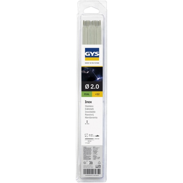 12 Ηλεκτρόδια για Ανοξείδωτο Ατσάλι - 316L - Ø2 mm (blister) / GYS