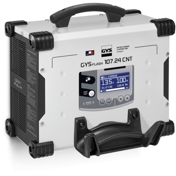 GYS BSU GYSFLASH 107.24 CNT FV – Τροφοδοτικό υποστήριξης μπαταρίας 6/12/16/24V 100A, καλώδια 5m