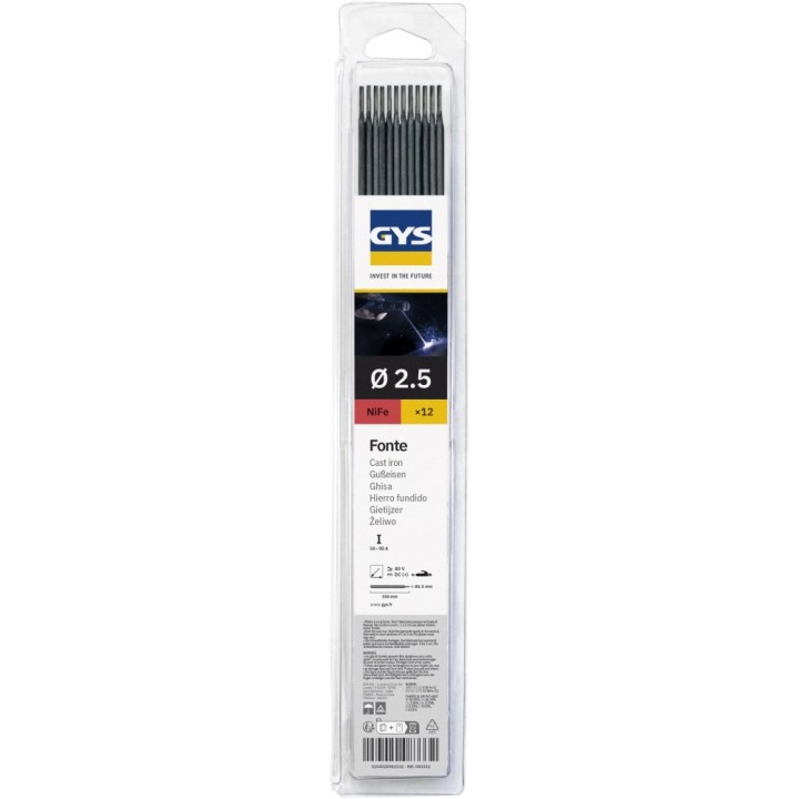 GYS – Ηλεκτρόδια χυτοσιδήρου NiFe Ø2,5 mm, 12 τεμ.