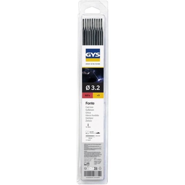 9 Χυτοσίδηρου ηλεκτρόδια - Ø3.2 mm (blister) / GYS