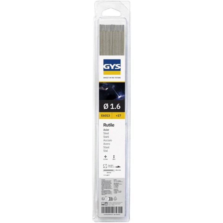 17 Ρουτιλίου ηλεκτρόδια - Ø1.6 mm (blister) - 084315 / GYS