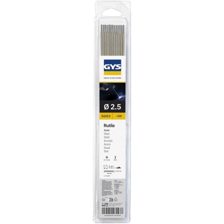 50 Ρουτιλίου ηλεκτρόδια - Ø2.5 mm (blister) / GYS
