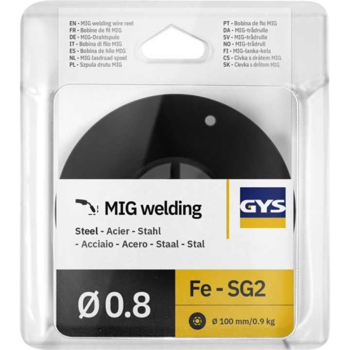 Γυμνό καρούλι σύρματος Ø 100 mm. Ατσάλι . Ø 0.8. 0.9 Kg / GYS