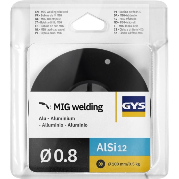Γυμνό καρούλι σύρματος - Ø 100 mmm - Ø 0.8 0.5kg - Al Si 12 / GYS