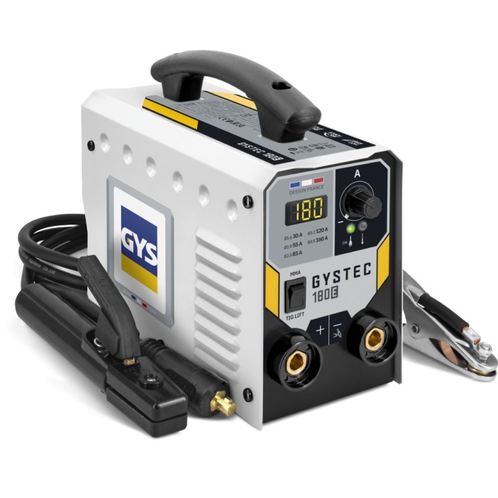 GYS GYSTEC 180 E – Ηλεκτροκόλληση Inverter MMA/TIG Lift 180A, 230V, με βαλίτσα και καλώδια