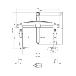 1.04/3A Εξολκέας γενικής χρήσης 2 βραχιόνων 200x150 GEDORE | PAM