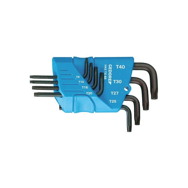 H 43 TX-08 Συλλογή γωνιακών κλειδιών TORX T10-T45, 8 τεμάχια GEDORE |