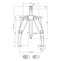 1.10/3 Εξολκέας γενικής χρήσης 2 βραχιόνων 220x170 GEDORE | PAM