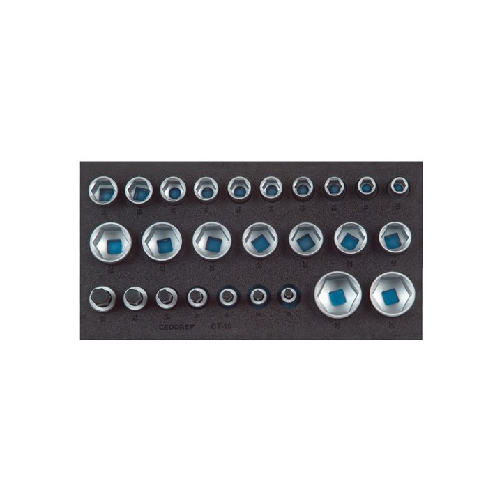 1500 CT1-19 Συλλογή από καρυδάκια 1/2in, εξάγωνα, σε μονάδα 1/3 CT GED