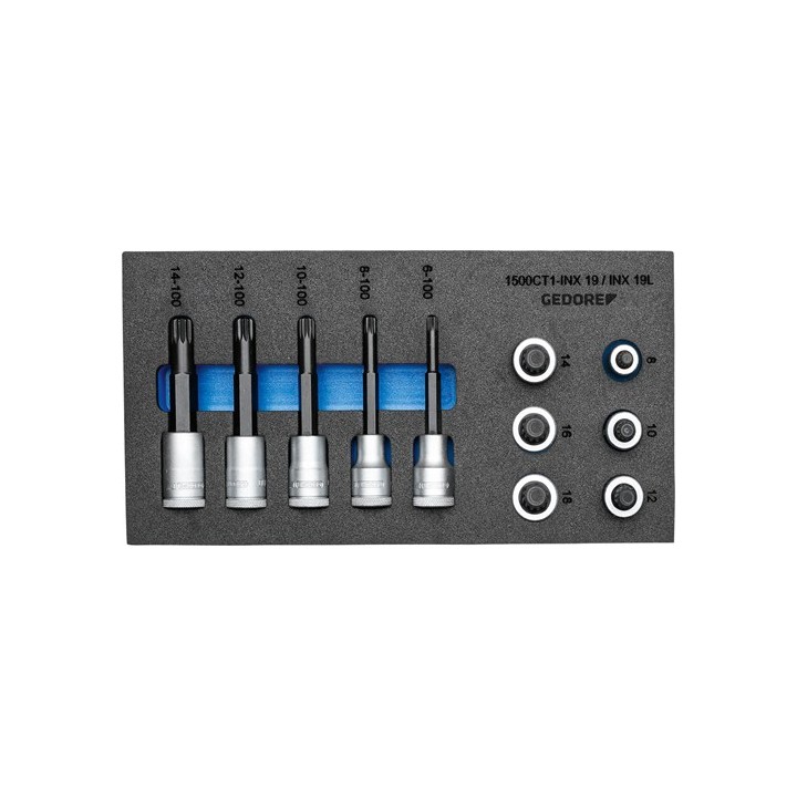 1500 CT1-INX 19 LK Συλλογή από καρυδάκια με μύτη κατσαβιδιού 1/2in σε