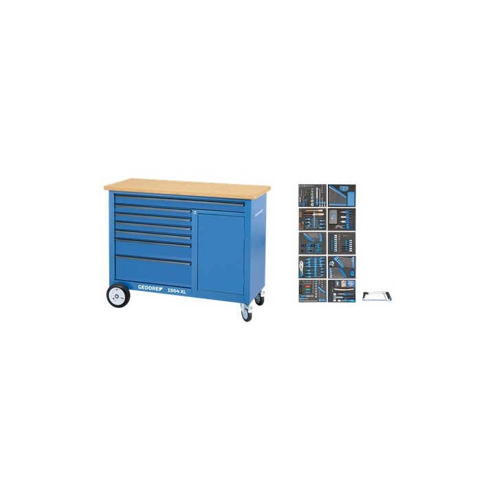 1504 XL-TS-308 Κινητός πάγκος εργασίας με συλλογή εργαλείων 308 τμχ GEDORE | PAM