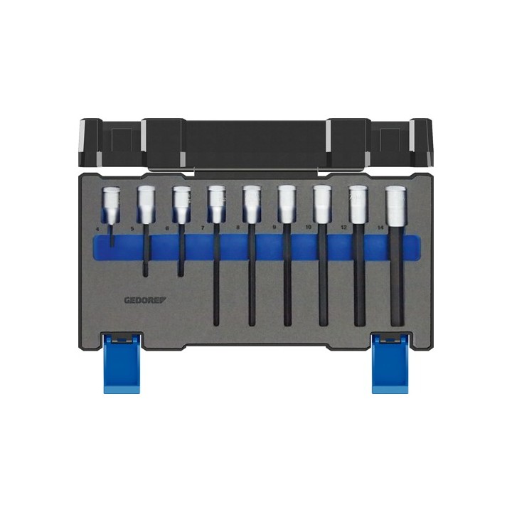 IN 19-009 Συλλογή από καρυδάκια με μύτη κατσαβιδιού 1/2in 9 τμχ. GEDOR