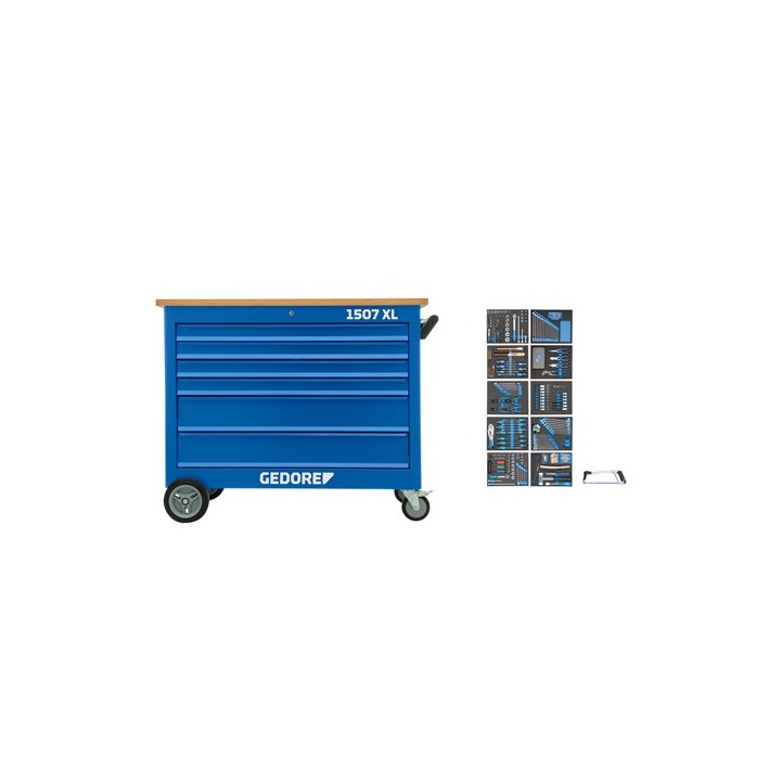 1507 XL-TS-308 Τροχήλατος πάγκος εργασίας με συλλογή εργαλείων 308τμχ.