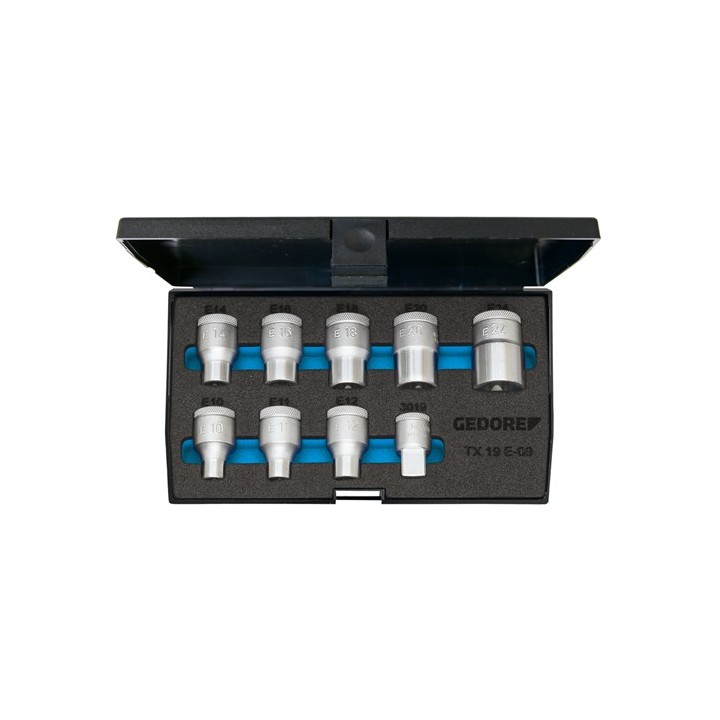 TX 19 E-09 Συλλογή από καρυδάκια 1/2″ 9 τμχ. TORX E10-24 GEDORE | PAM