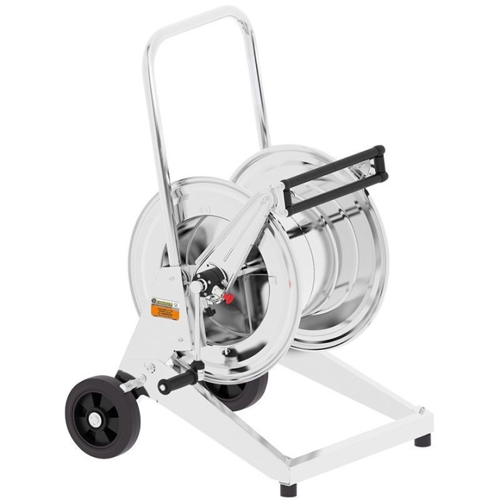 ECODORA 259565/25 Χειροκίνητο τροχήλατο καρούλι σωλήνα inox ζεστό νερό