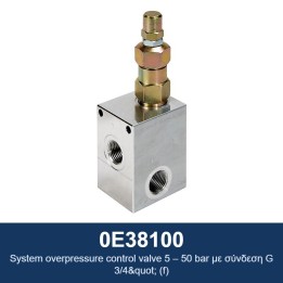 ECODORA 0E38100 Βαλβίδα ελέγχου υπερπίεσης συστήματος 5 – 50 bar με σύ