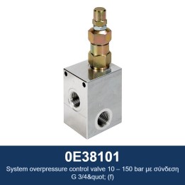 ECODORA 0E38101 Βαλβίδα ελέγχου υπερπίεσης συστήματος 10 – 150 bar με
