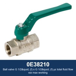 ECODORA 0E38210 Σφαιρική βάνα G 1/2" (f) x G 1/2" (f), πλήρους ροής