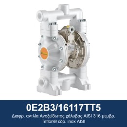 ECODORA 0E2B3/16117TT5 Διαφρ. αντλία Ανοξείδωτος χάλυβας AISI 316 μεμβ