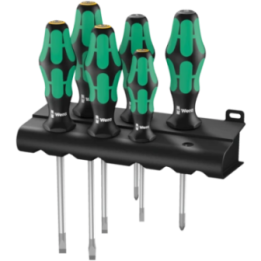 Wera 334/355/6 Rack – Σετ κατσαβιδιών Kraftform Plus Lasertip με βάση