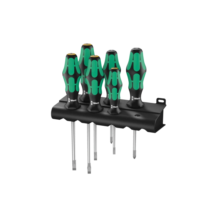 Wera 334/355/6 Rack – Σετ κατσαβιδιών Kraftform Plus Lasertip με βάση