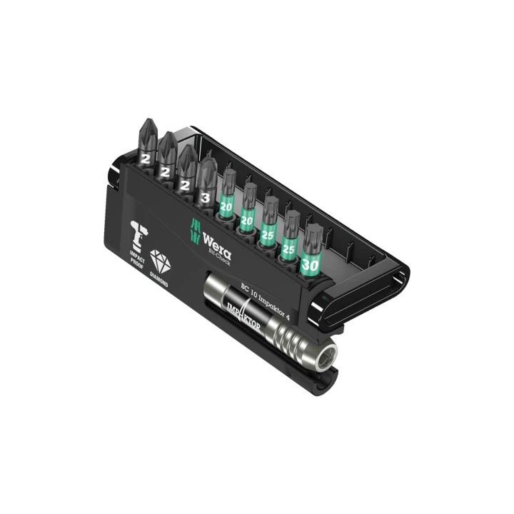 Wera Bit-Check 10 Impaktor 4 – Σετ μυτών Impaktor PZ/TORX για παλμικά