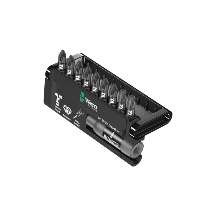 Wera Bit-Check 10 PZ Impaktor 1 – Σετ μυτών Pozidriv Impaktor για παλμ