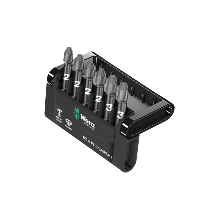 Wera Bit-Check 6 PZ Impaktor 1 – Σετ μυτών Pozidriv Impaktor 50 mm 6 τ