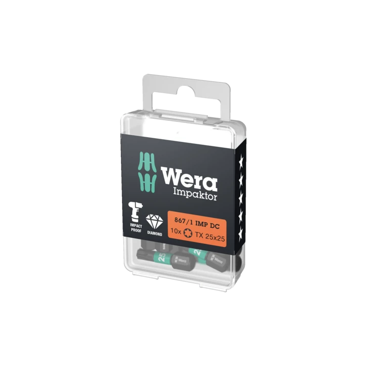 Wera 867/1 IMP DC TX 10 x 25 mm DIY – Μύτες TORX Impaktor 10 τεμ.