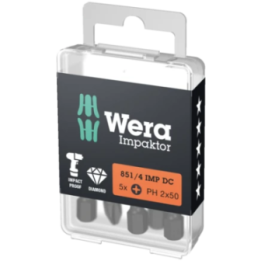Wera 851/4 IMP DC PH 2 x 50 mm DIY – Μύτες Phillips Impaktor 5 τεμ.